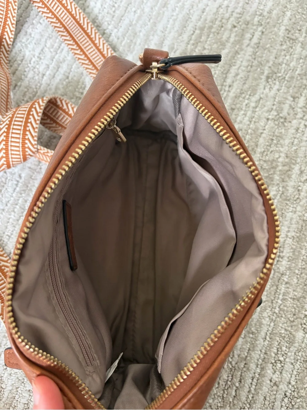 Brown Bostanten Vegan Leather Crossbody Bag